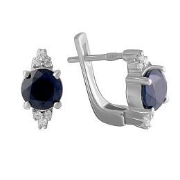Срібні сережки з сапфіром 3.2ct
