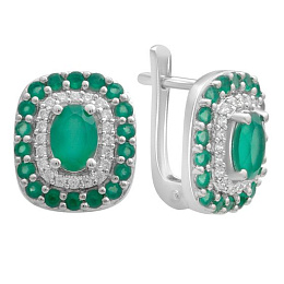 Срібні сережки з агатом 3.033ct