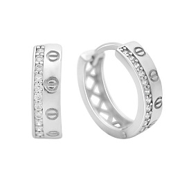 Silver earrings with cubic zirconia