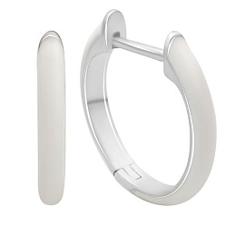 Серебряные серьги с фианитами, емаллю