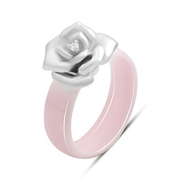 Silver ring with ceramics