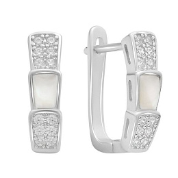 Silver earrings with mother-of-pearl