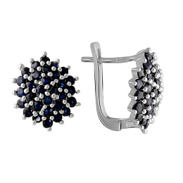 Срібні сережки з сапфіром 2,813 карата