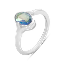 Silver ring with mystic topaz 0.925ct