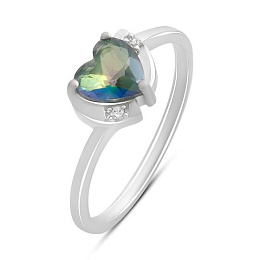 Silver ring with mystic topaz 0.613ct