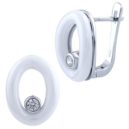 Silver earrings with ceramic