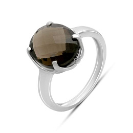 Срібна каблучка з раухтопазом (димчастим кварцом)