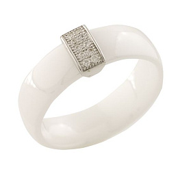 Silver ring with ceramics