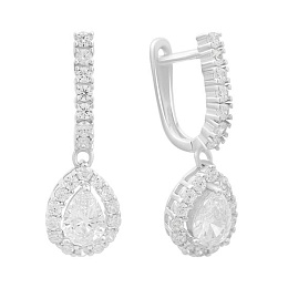 Silver earrings with cubic zirconia