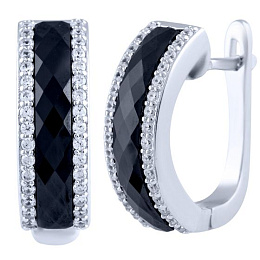 Silver earrings with ceramics