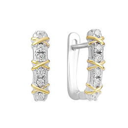 Silver Earrings with Fianites