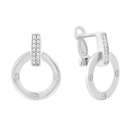 Silver earrings with cubic zirconia