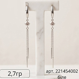 Серебряные серьги с фианитами 0.8ct
