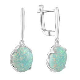 Silver earrings with opal