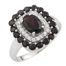 Silver Ring with a 2.106-carat Garnet