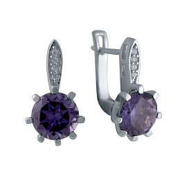 Срібні сережки з олександритом 4.644ct