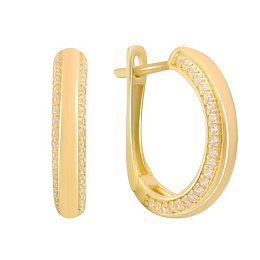 Gold earrings with cubic zirconia 0.44ct