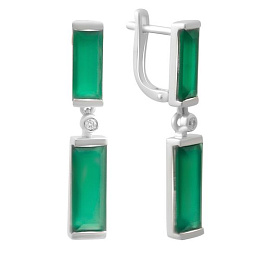 Silver earrings with agate 10.042ct