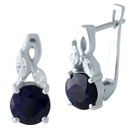 Серебряные серьги с сапфиром 4.023ct