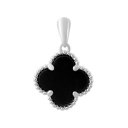 Silver pendant with onyx