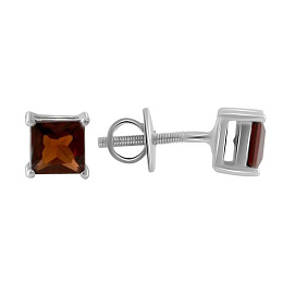 Серебряные серьги с гранатом 1.853ct