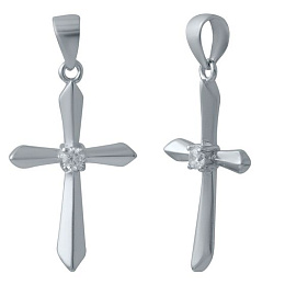 Серебряный крестик с фианитами