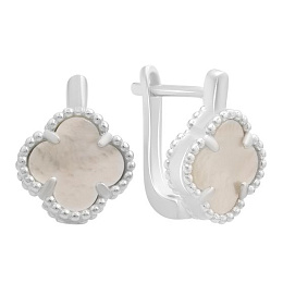 Silver earrings with mother-of-pearl
