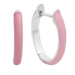 Серебряные серьги с фианитами, емаллю