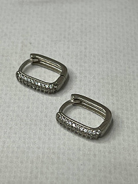 Silver earrings with cubic zirconia