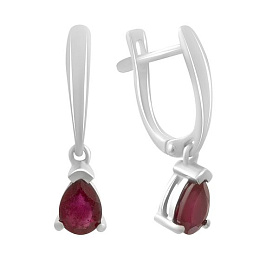 Серебряные серьги с рубином 0.975ct