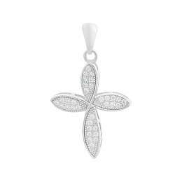 Silver cross with phianites