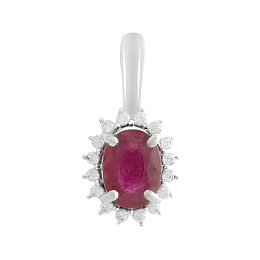 Серебряная подвеска с рубином 1.253ct