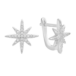 Silver earrings with cubic zirconia