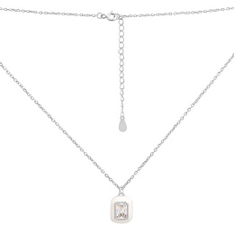 Silver necklace with phianites, semallu