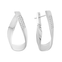 Silver earrings with cubic zirconia