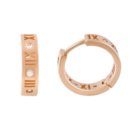 Gold earrings with 0.1ct fianites