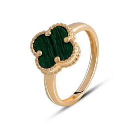 Золотое кольцо с малахитом