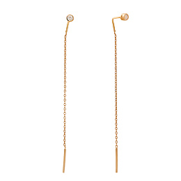 Серебряные серьги с фианитами 0.04ct