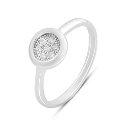 Silver ring with cubic zirconia