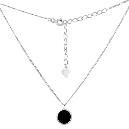Silver necklace with onyx