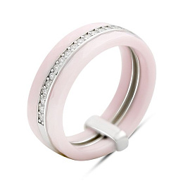 Silver ring with ceramics