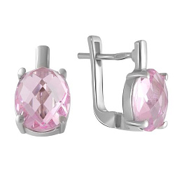 Silver earrings with morganite nano