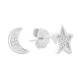 Silver earrings with cubic zirconia