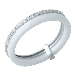 Silver ring with ceramics