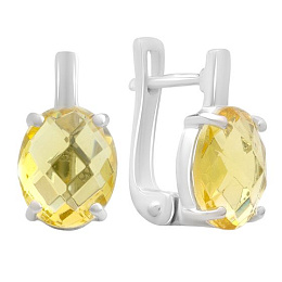 Silver earrings with a 4.979ct nano citrine