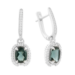 Silver earrings with London Blue topaz 3.425ct