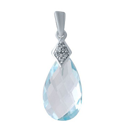 Silver pendant with a 5.688-carat topaz