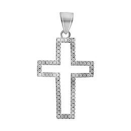 Silver cross with phianites