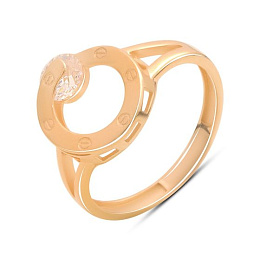 Золота каблучка з фіанітами 0.3ct