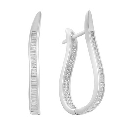 Silver Earrings with Fianites